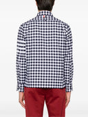 Thom Browne Utility Shirt With Patch Pocket In 4 Bar Gingham Check Flannel