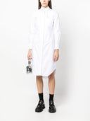 Thom Browne Knielanges Hemdkleid mit spitzem Kragen und RWB-Ripsleiste in Oxford