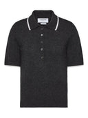 Thom Browne Browne. 65 Jersey Intarsia Classic Ss Polo In Cashmere