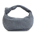 Borsa a mano Bottega Veneta Jodie Intrecciato 15 in pelle scamosciata color nuvola