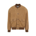 Giacca in pelle scamosciata Saint Laurent