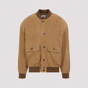 Giacca in pelle scamosciata Saint Laurent