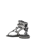 Ash Sandalen Schwarz+Silber