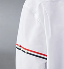 Thom Browne Supersized Point Collar Shirt W/ Rwb Grosgrain Armbands In Oxford