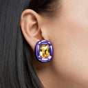 Swarovski Purple/Yellow Dulcis Clip Earrings