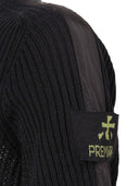 Premiata geripptes Nylon mit Rundhalsausschnitt