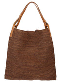 Liviana Conti Raffia And Leather Shoulder Bag