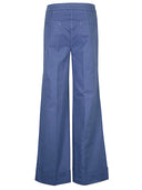 Via Masini 80 Cotton Wide Leg Trousers