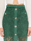 Self Portrait Guipure Lace Midi Skirt