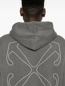 Off White Outline Arrow Cotton Hoodie