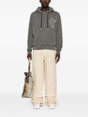 Off White Outline Arrow Cotton Hoodie