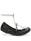 Rene' Caovilla Crystal Embellished Leather Ballet Flats