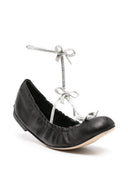 Rene' Caovilla Crystal Embellished Leather Ballet Flats