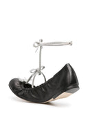 Rene' Caovilla Crystal Embellished Leather Ballet Flats
