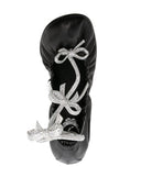 Rene' Caovilla Crystal Embellished Leather Ballet Flats