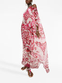 Dolce & Gabbana Maiolica Print Chiffon Silk Kaftano
