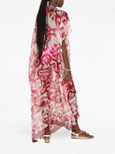 Dolce & Gabbana Maiolica Print Chiffon Silk Kaftano