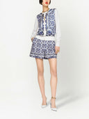 Dolce & Gabbana Silk Cardigan With Maiolica Print