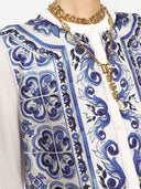 Dolce & Gabbana Silk Cardigan With Maiolica Print