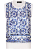 Dolce & Gabbana Silk Top With Maiolica Print