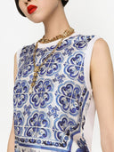 Dolce & Gabbana Silk Top With Maiolica Print