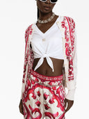 Dolce & Gabbana Maiolica Print Silk Cardigan