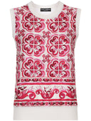 Dolce & Gabbana Maiolica Print Silk Top