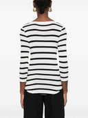Majestic Striped Viscose Boat Neck T Shirt