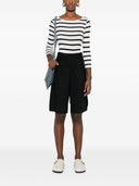 Majestic Striped Viscose Boat Neck T Shirt