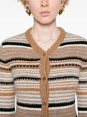 Ganni uldstribet cardigan
