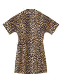 Ganni Leopard Print Organic Cotton Mini Dress