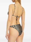 Ganni Leopard Print Triangle Bikini Top