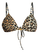 Ganni Leopard Print Triangle Bikini Top