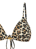 Ganni Leopard Print Triangle Bikini Top