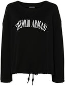 Emporio Armani Logo Cotton Drawstring Sweatshirt