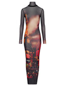 Jean Paul Gaultier Pigalle Print Long Dress