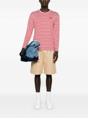 Comme des Garcons Logo gestreepte katoenen t -shirt