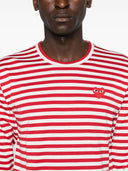 Comme des Garcons Logo gestreepte katoenen t -shirt