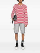 Comme des Garcons Logo gestreepte katoenen t -shirt