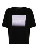 Emporio Armani Trykt Cotton T -shirt