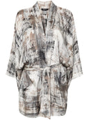 Avant Toi Belted Silk Kimono Top
