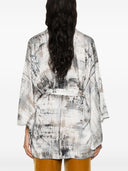 Avant Toi Belted Silk Kimono Top