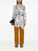 Avant Toi Belted Silk Kimono Top