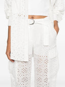 Ermanno Firenze Embroidered Cotton Blend Trousers