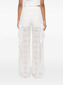 Ermanno Firenze Embroidered Cotton Blend Trousers