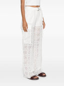 Ermanno Firenze Embroidered Cotton Blend Trousers