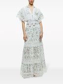 Alice + Olivia Flower Print Cotton Maxi Skirt