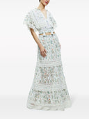 Alice + Olivia Flower Print Cotton Maxi Skirt