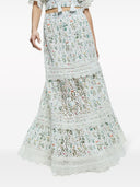 Alice + Olivia Flower Print Cotton Maxi Skirt