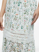Alice + Olivia Flower Print Cotton Maxi Skirt
